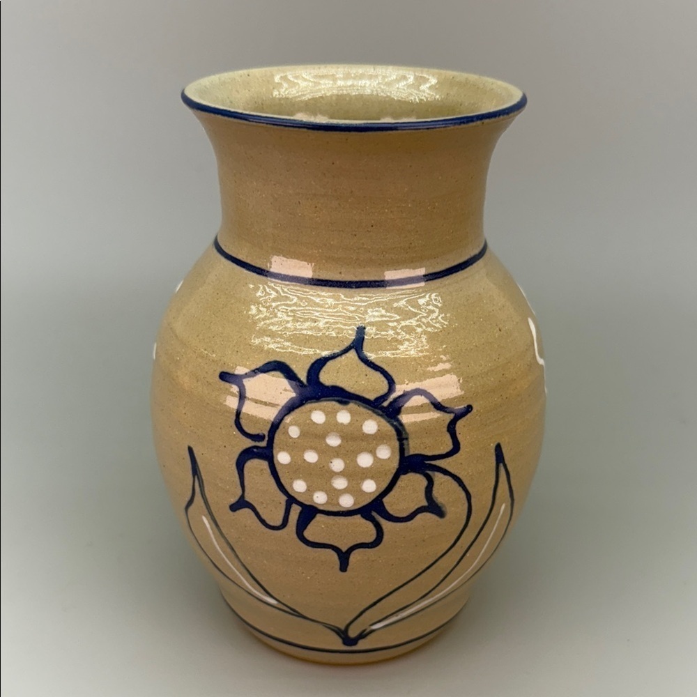 J. Kemper Stoneware Floral Decorated Vase